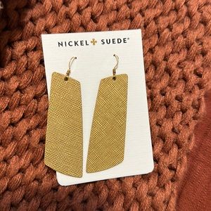 Nickel and Suede gem earrings